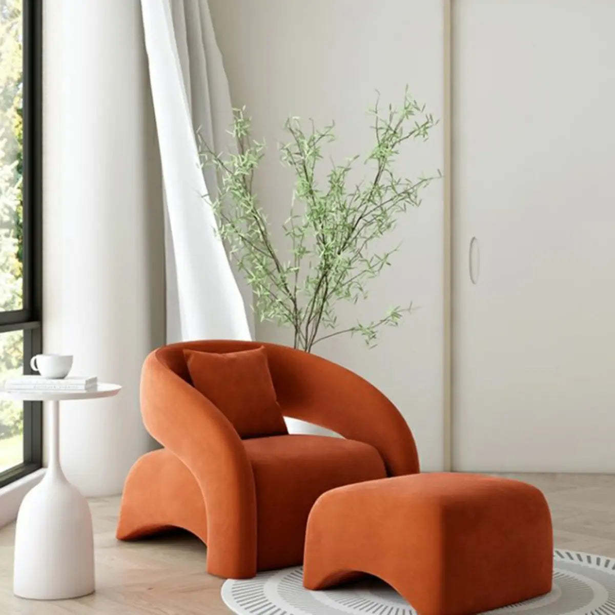 Black-White Sherpa Fixed-Back Arm Chair