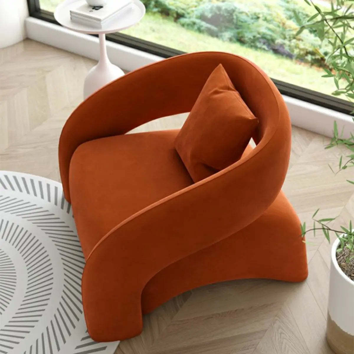 Black-White Sherpa Fixed-Back Arm Chair