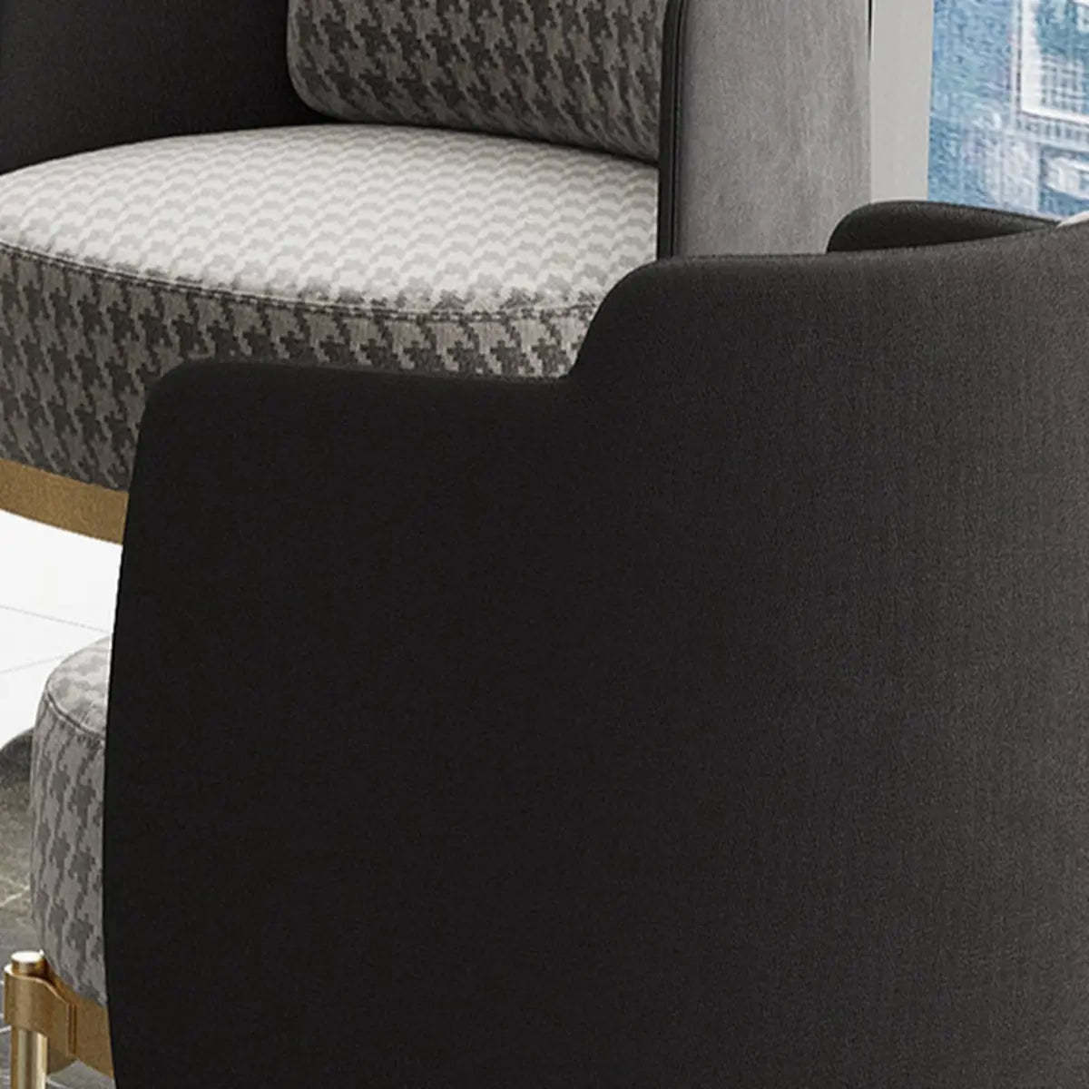 Fabric Wood Frame Living Room Accent Chair