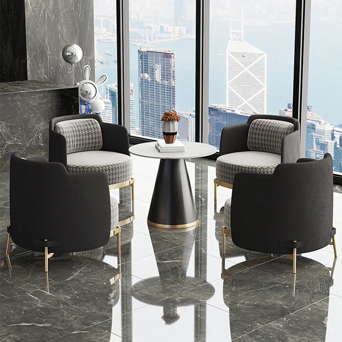Fabric Wood Frame Living Room Accent Chair