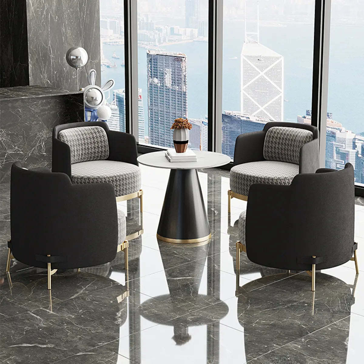 Fabric Wood Frame Living Room Accent Chair