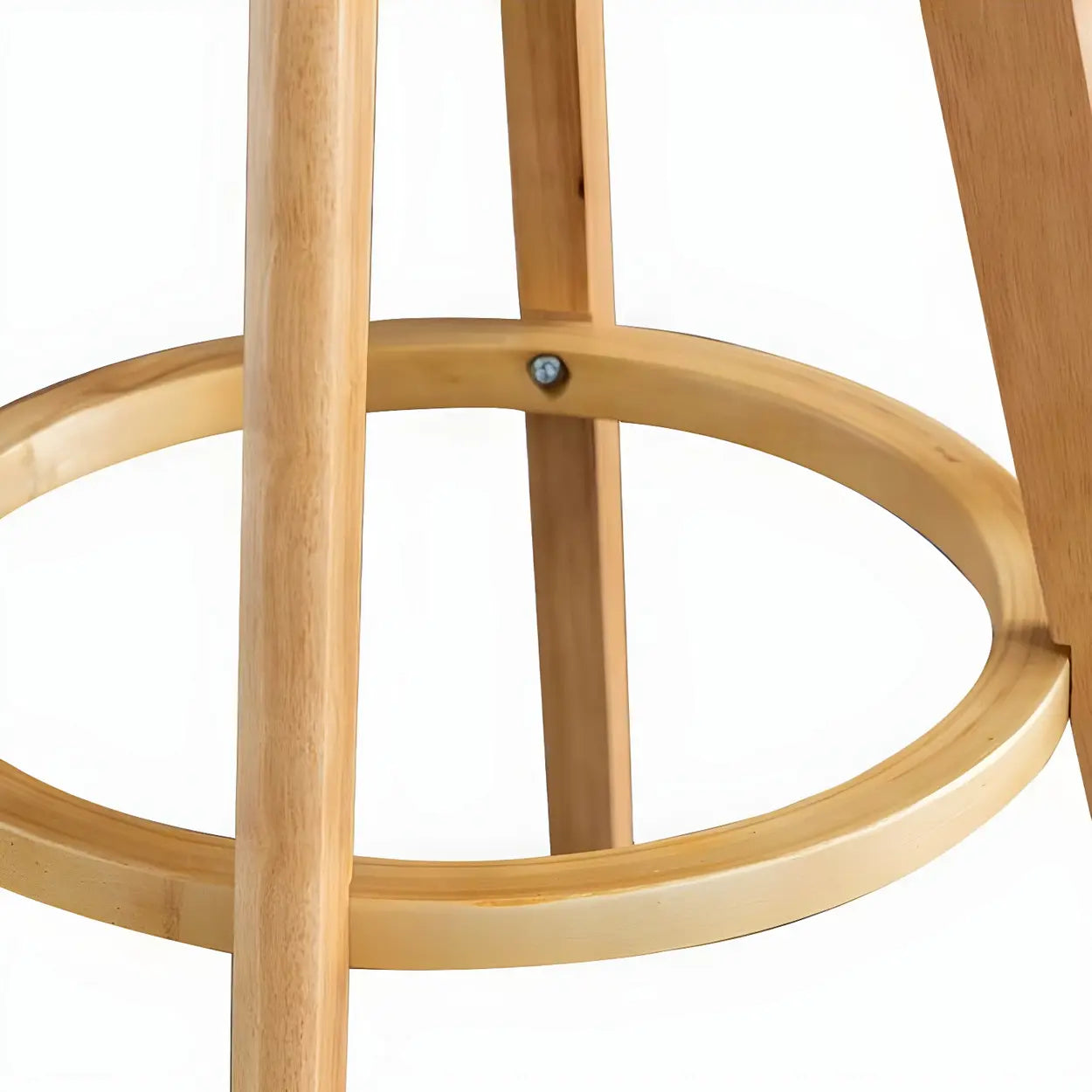 Leather Saddle Seat Wood Bar Stool — Brown / Blue