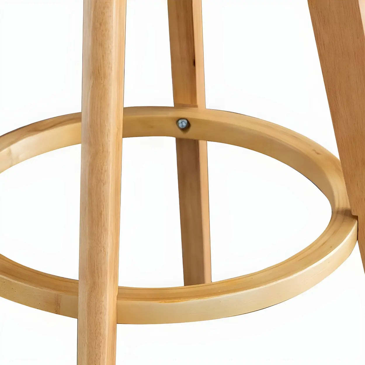 Leather Saddle Seat Wood Bar Stool — Brown / Blue