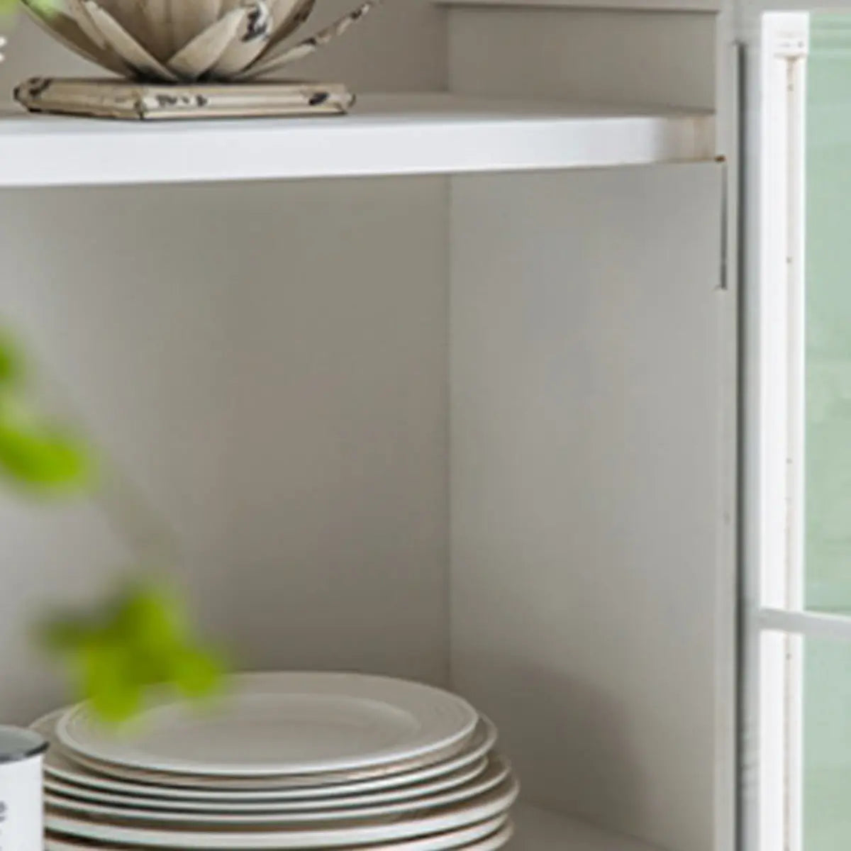 White Arched Wood Tall Display Cabinet