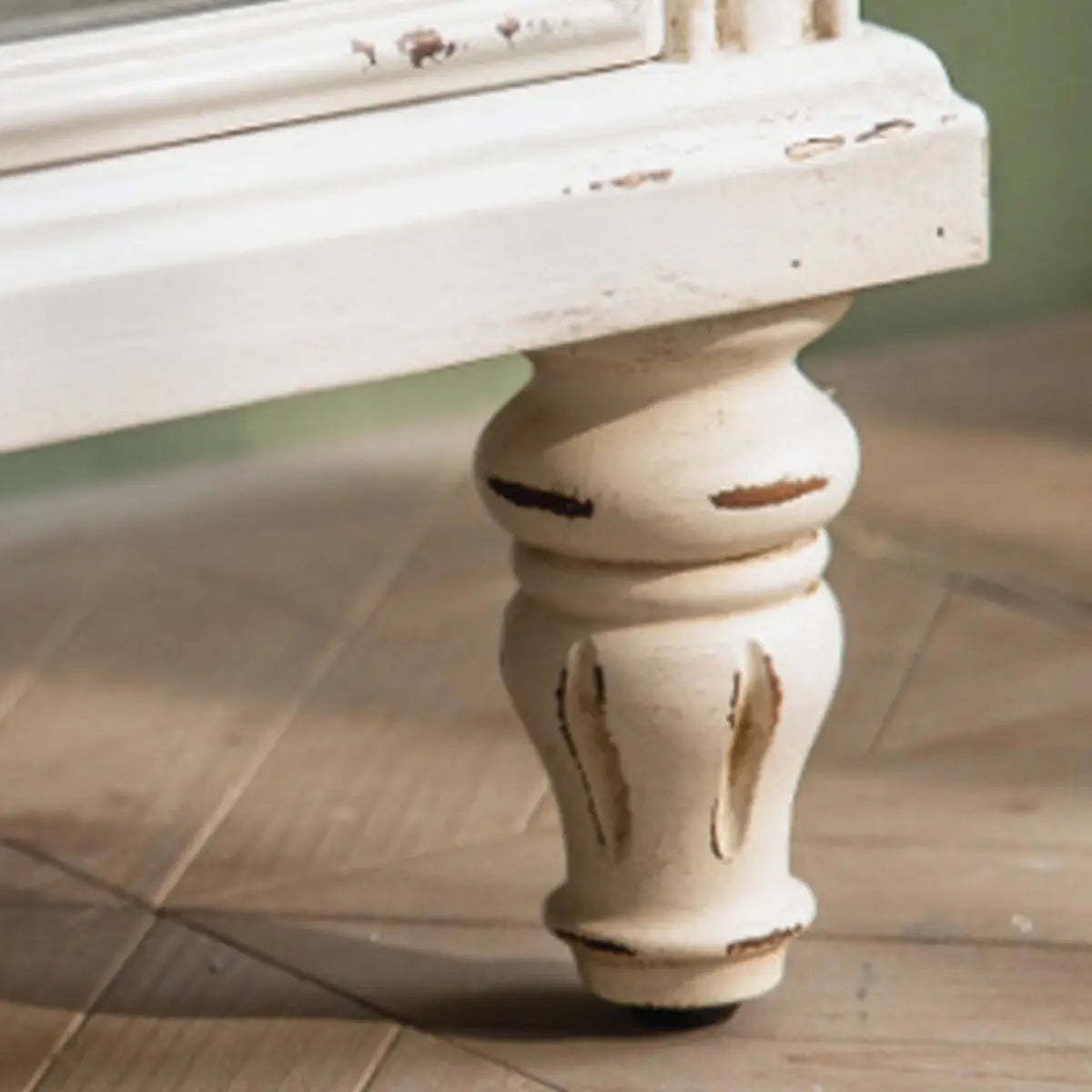 White Arched Wood Tall Display Cabinet