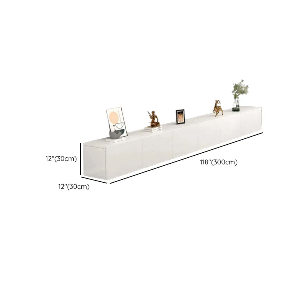 White Wood Rectangular Living Room TV Stand