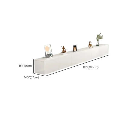 White Wood Rectangular Living Room TV Stand