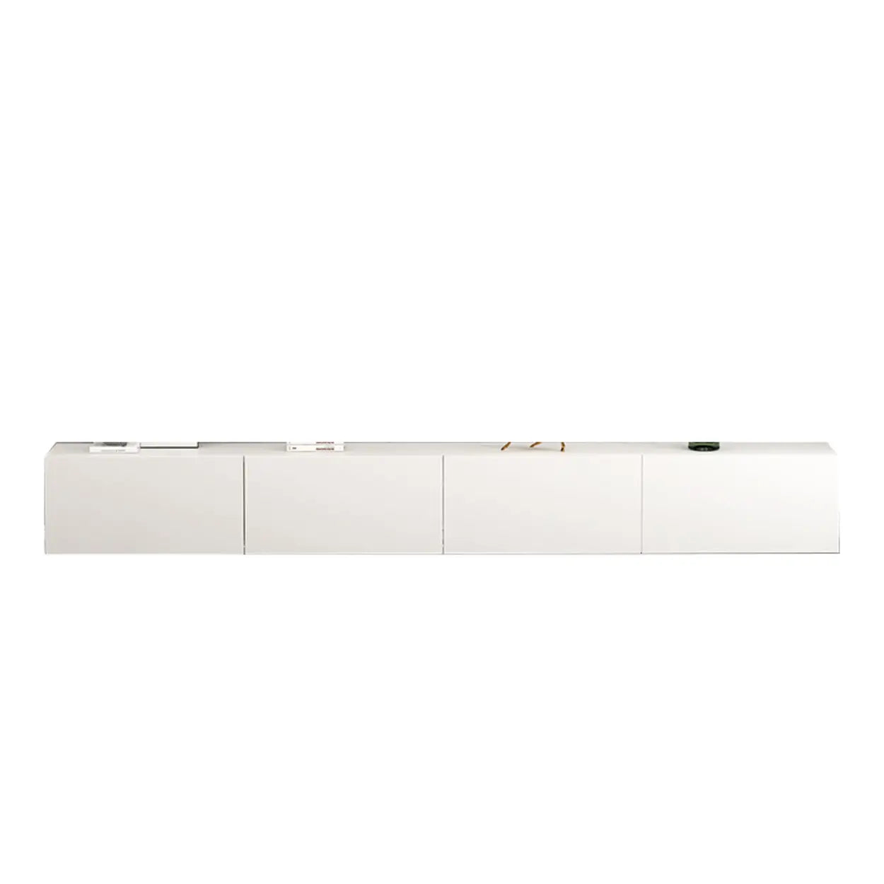 White Wood Rectangular Living Room TV Stand