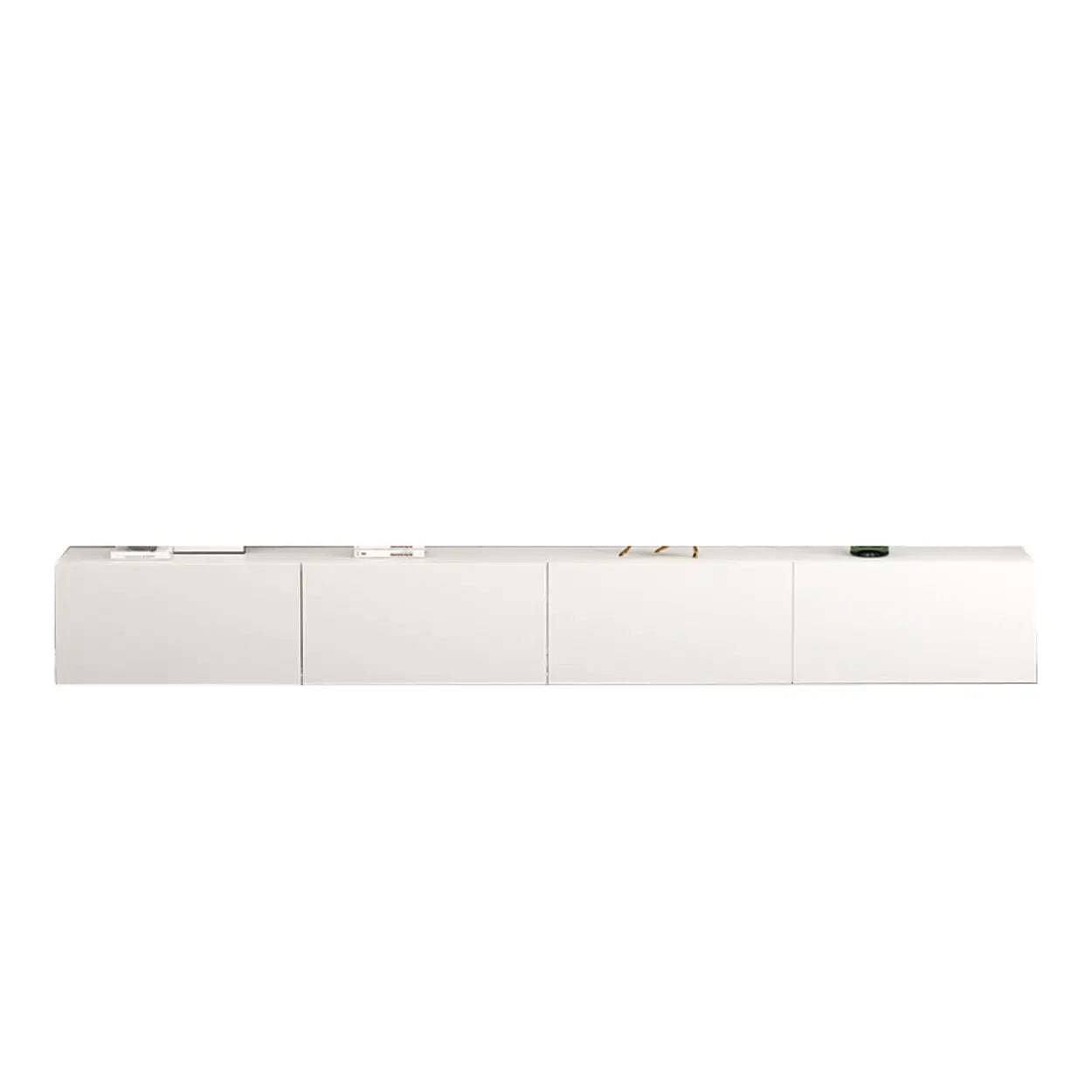 White Wood Rectangular Living Room TV Stand