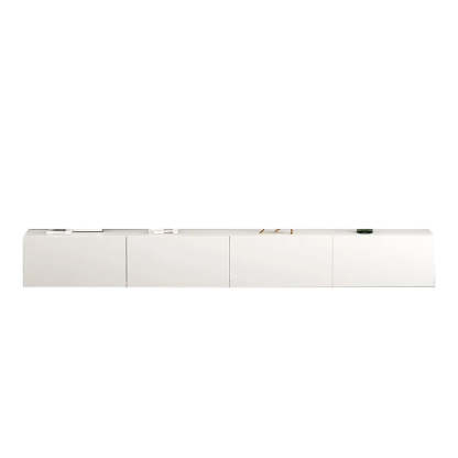 White Wood Rectangular Living Room TV Stand