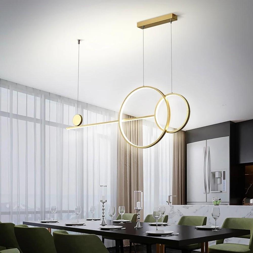 Large Small Circle With Linear Pendant Lighting Modern LED Kitchen Lighting-Lighom