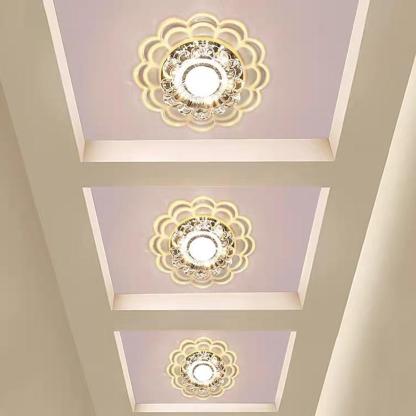 Flower Effect Entryway Lighting Crystal Metal LED Flush Mount Ceiling Light for Baby Kids-Lighom