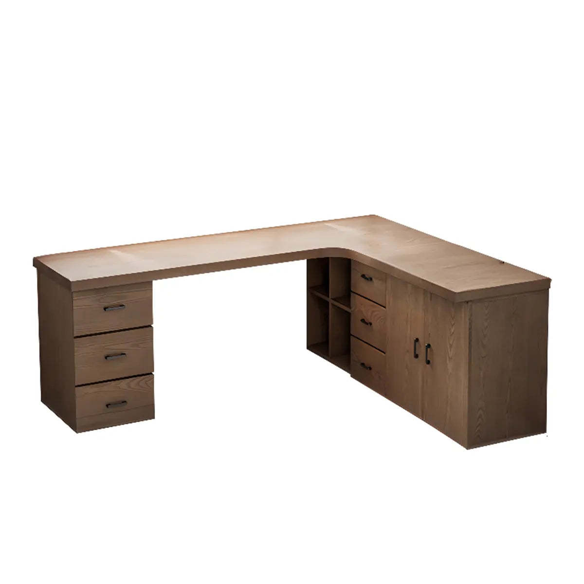 Lighom desk block wood desks for bedroom — 70.9" L x 59.1" W x 29.5" H