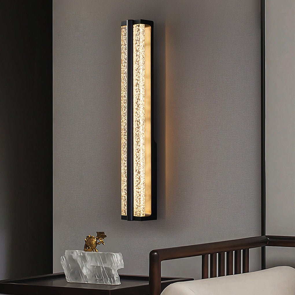 Long Strip Living Room Stairs Outdoor Aisle Stainless Steel Crystal Wall Sconces-Lighom