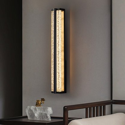 Long Strip Living Room Stairs Outdoor Aisle Stainless Steel Crystal Wall Sconces-Lighom