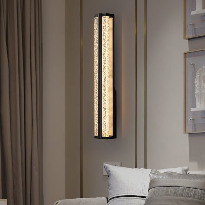 Long Strip Living Room Stairs Outdoor Aisle Stainless Steel Crystal Wall Sconces-Lighom