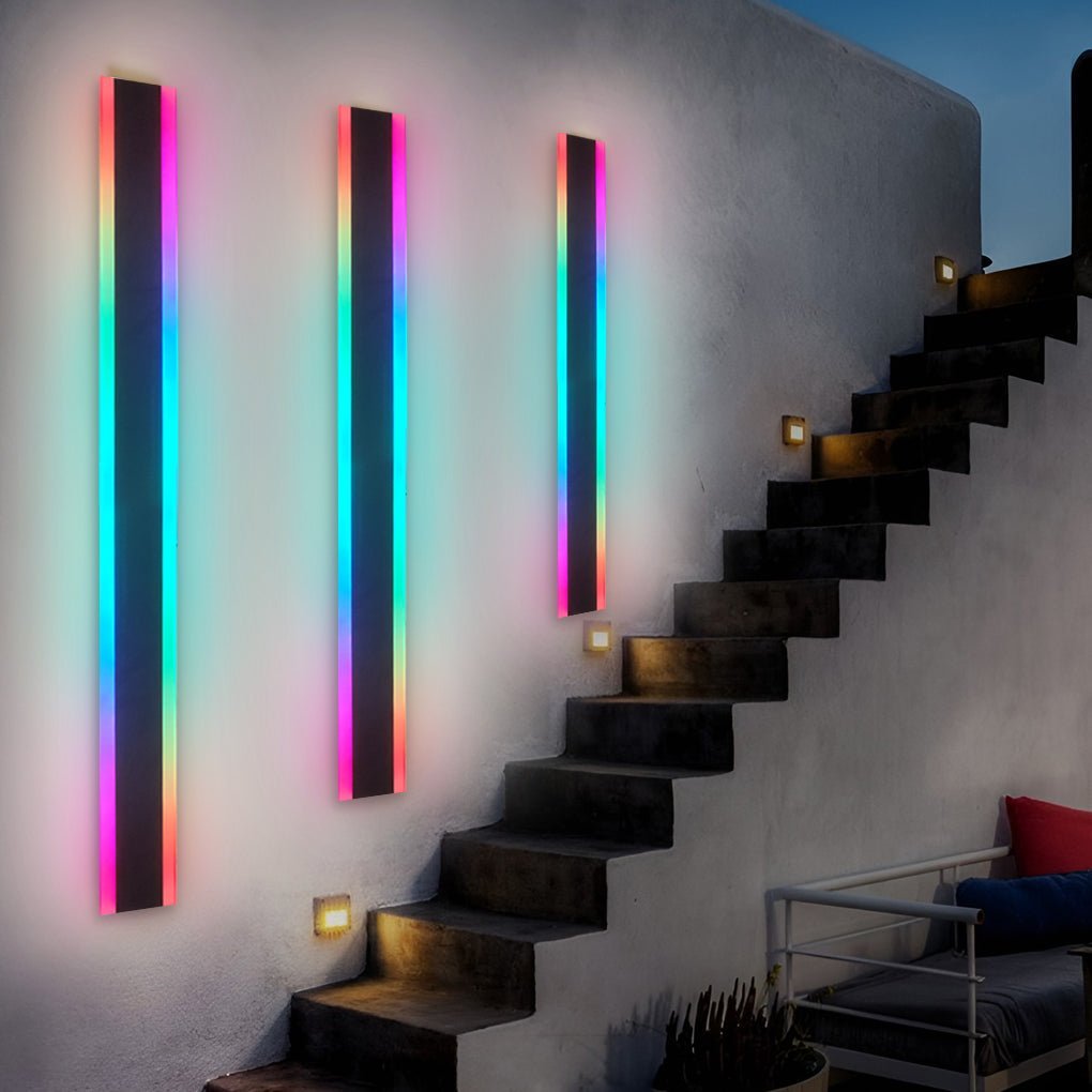 Long Strip Waterproof LED RGB Multi Color Modern Outdoor Sconces-Lighom