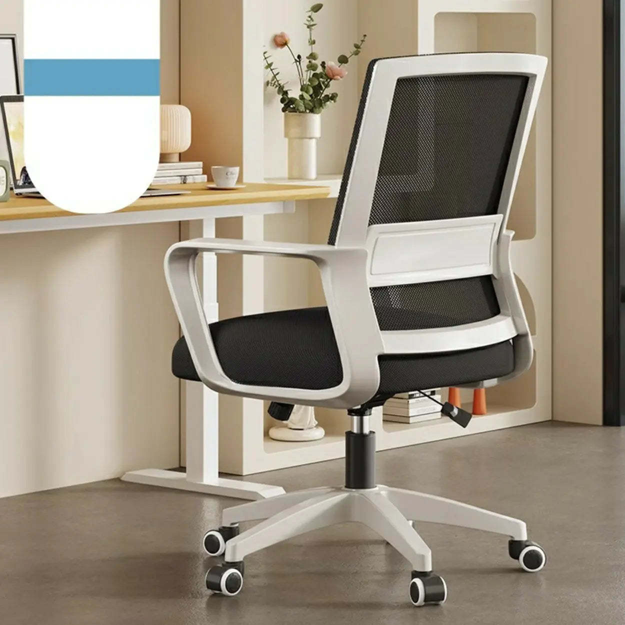Lumbar-Support Mesh Office Chair with Adjustable Seat Height