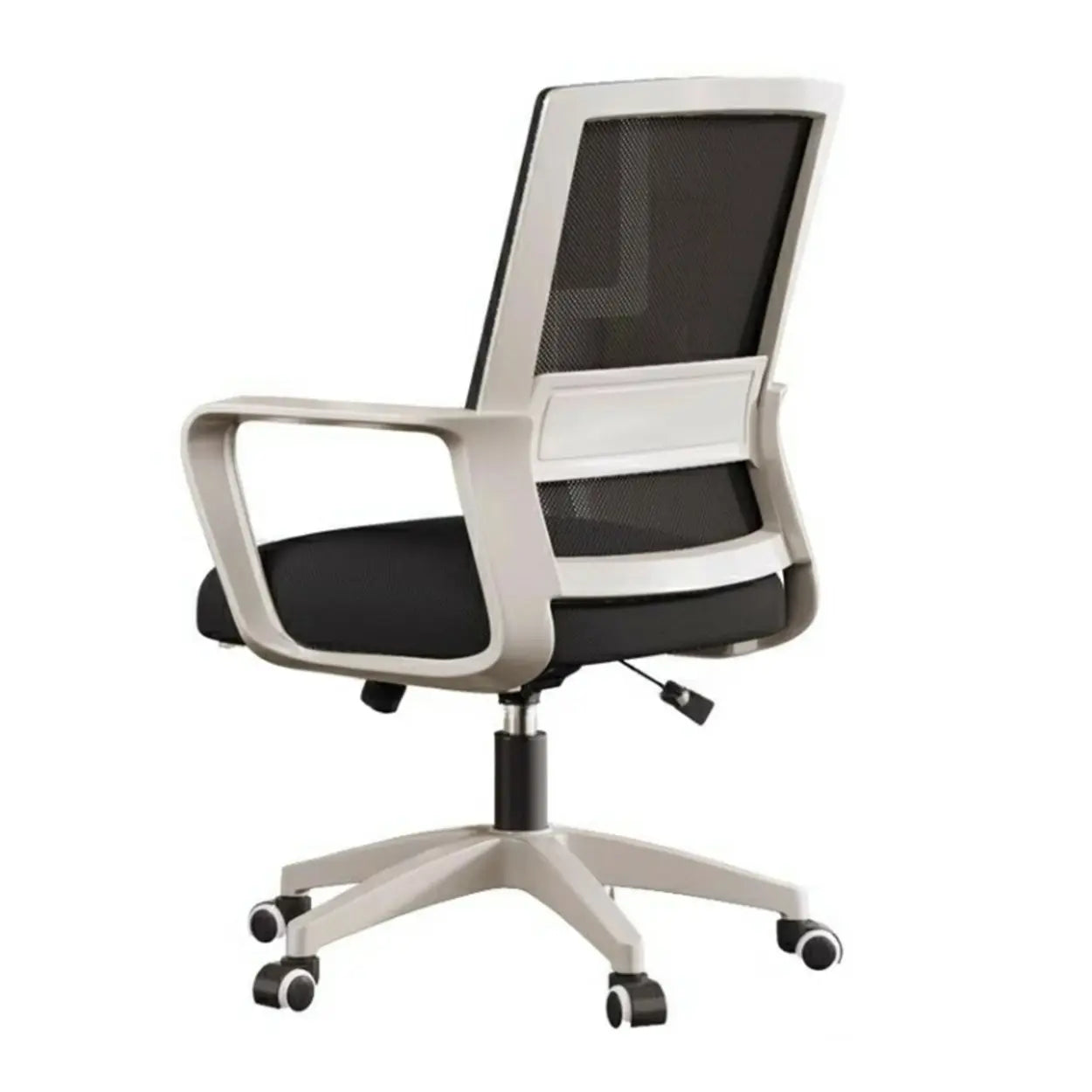 Lumbar-Support Mesh Office Chair with Adjustable Seat Height — White-Orange / With Headrest