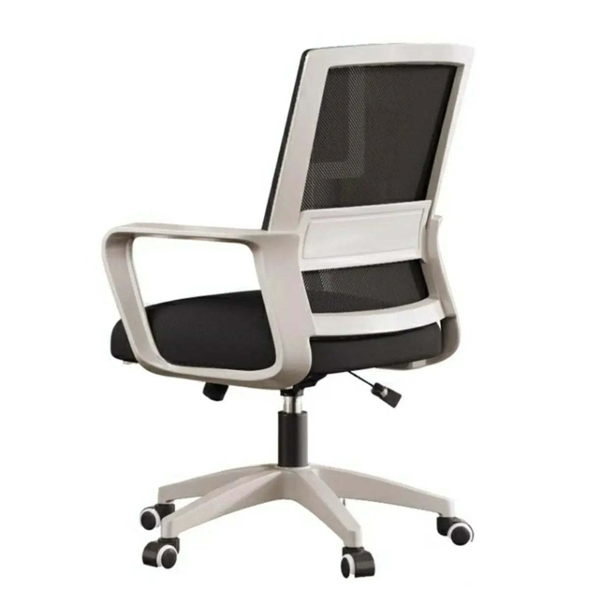 Lumbar-Support Mesh Office Chair with Adjustable Seat Height — White-Orange / With Headrest