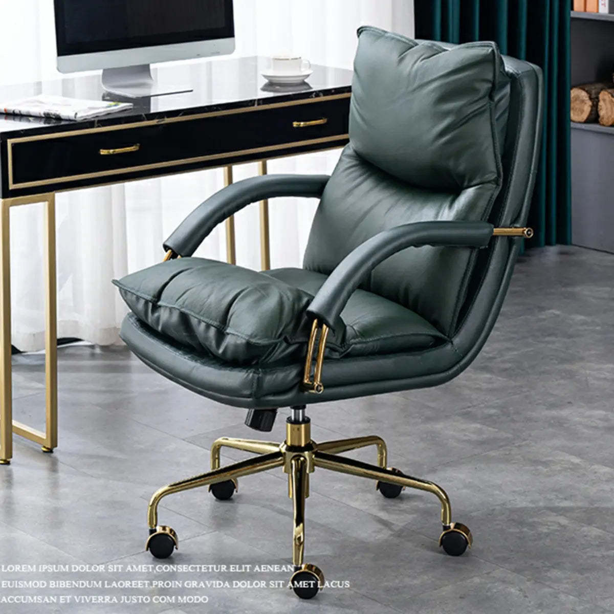 Luxury Leather Ergonomic Swivel Office Chair with Wheels