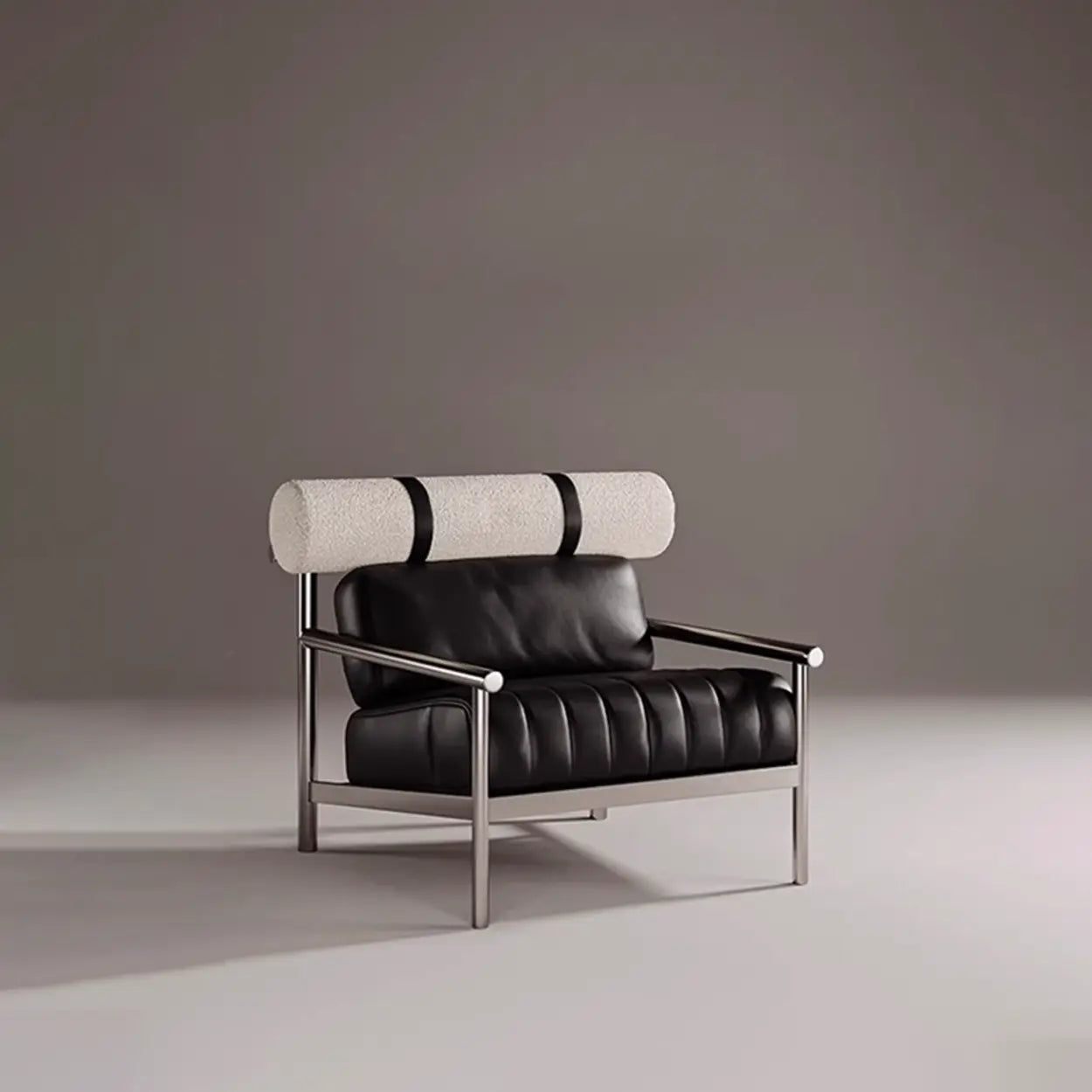 Luxury Nappa Leather Stainless Steel Frame Accent Chair