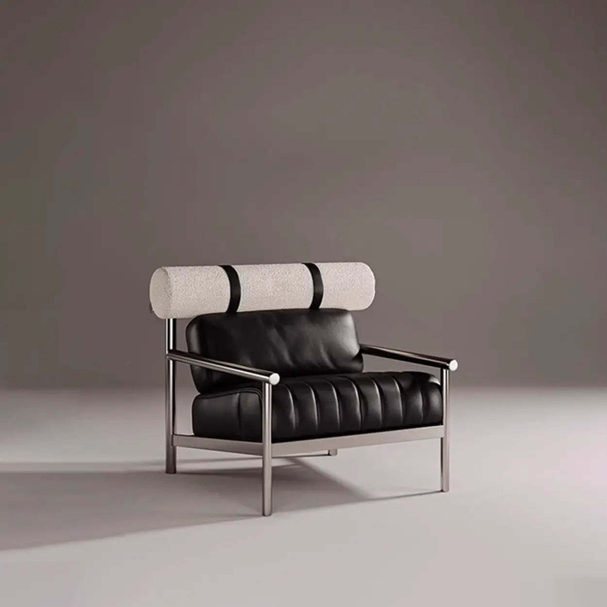 Luxury Nappa Leather Stainless Steel Frame Accent Chair