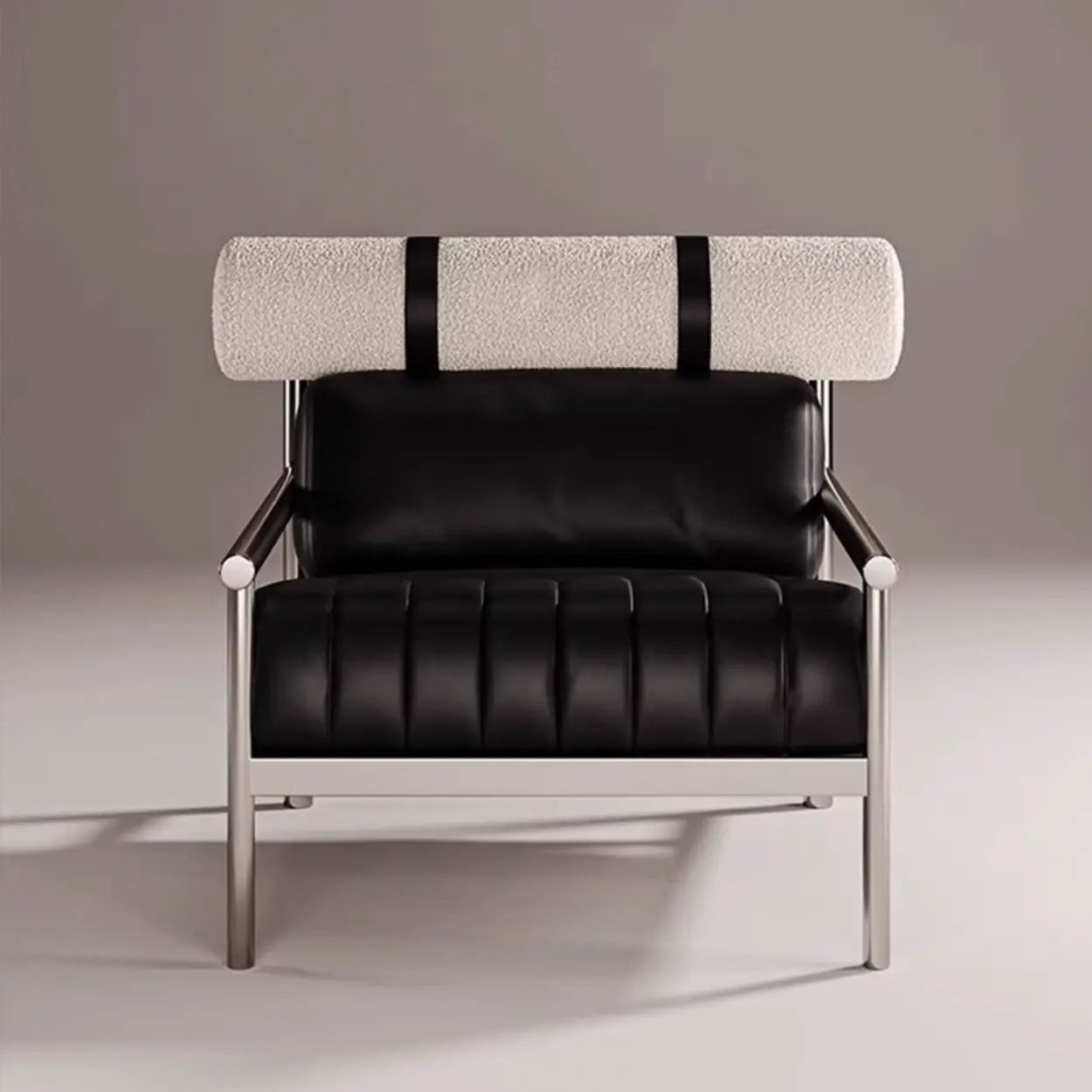 Luxury Nappa Leather Stainless Steel Frame Accent Chair