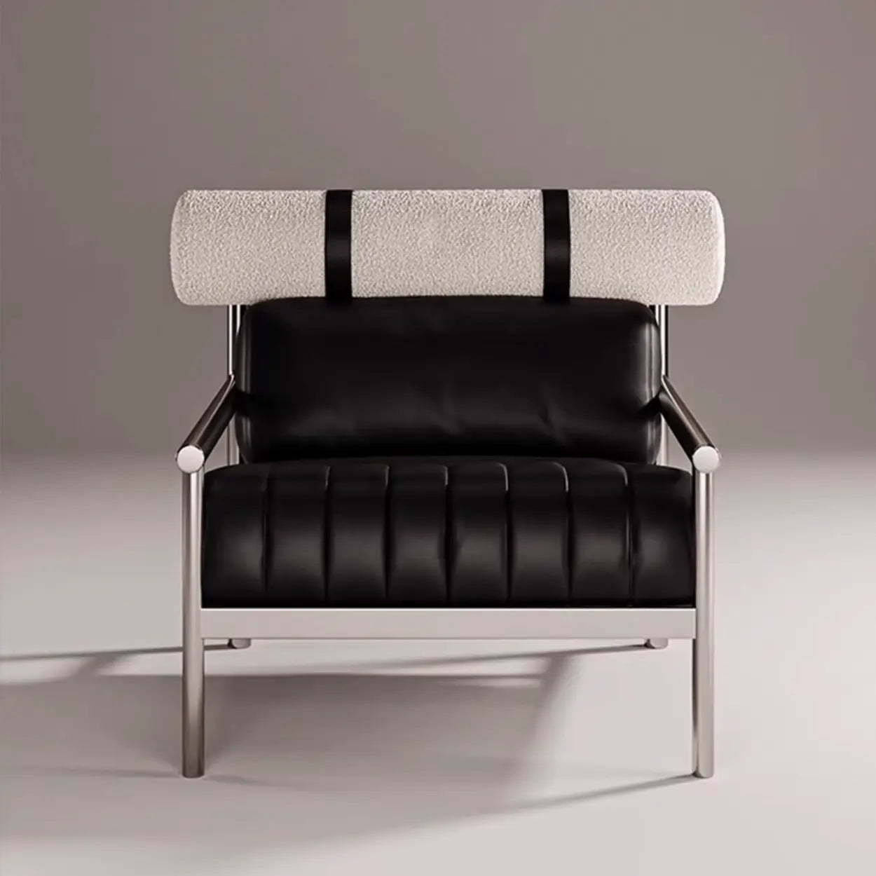 Luxury Nappa Leather Stainless Steel Frame Accent Chair
