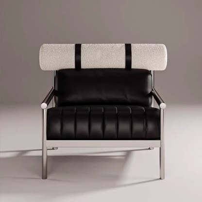 Luxury Nappa Leather Stainless Steel Frame Accent Chair