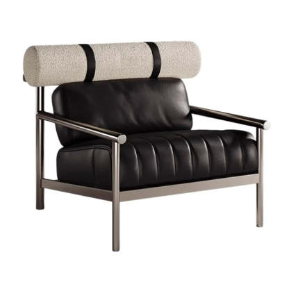 Luxury Nappa Leather Stainless Steel Frame Accent Chair