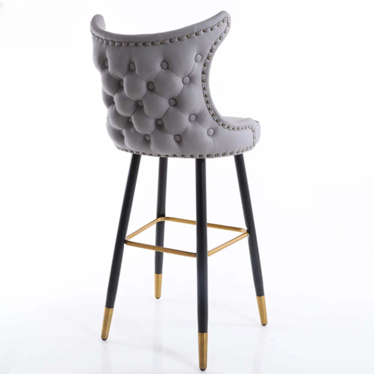 Luxury Orange Tufted Wingback Bar Stool
