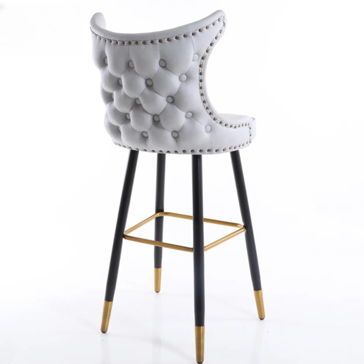 Luxury Orange Tufted Wingback Bar Stool — Dark Orange