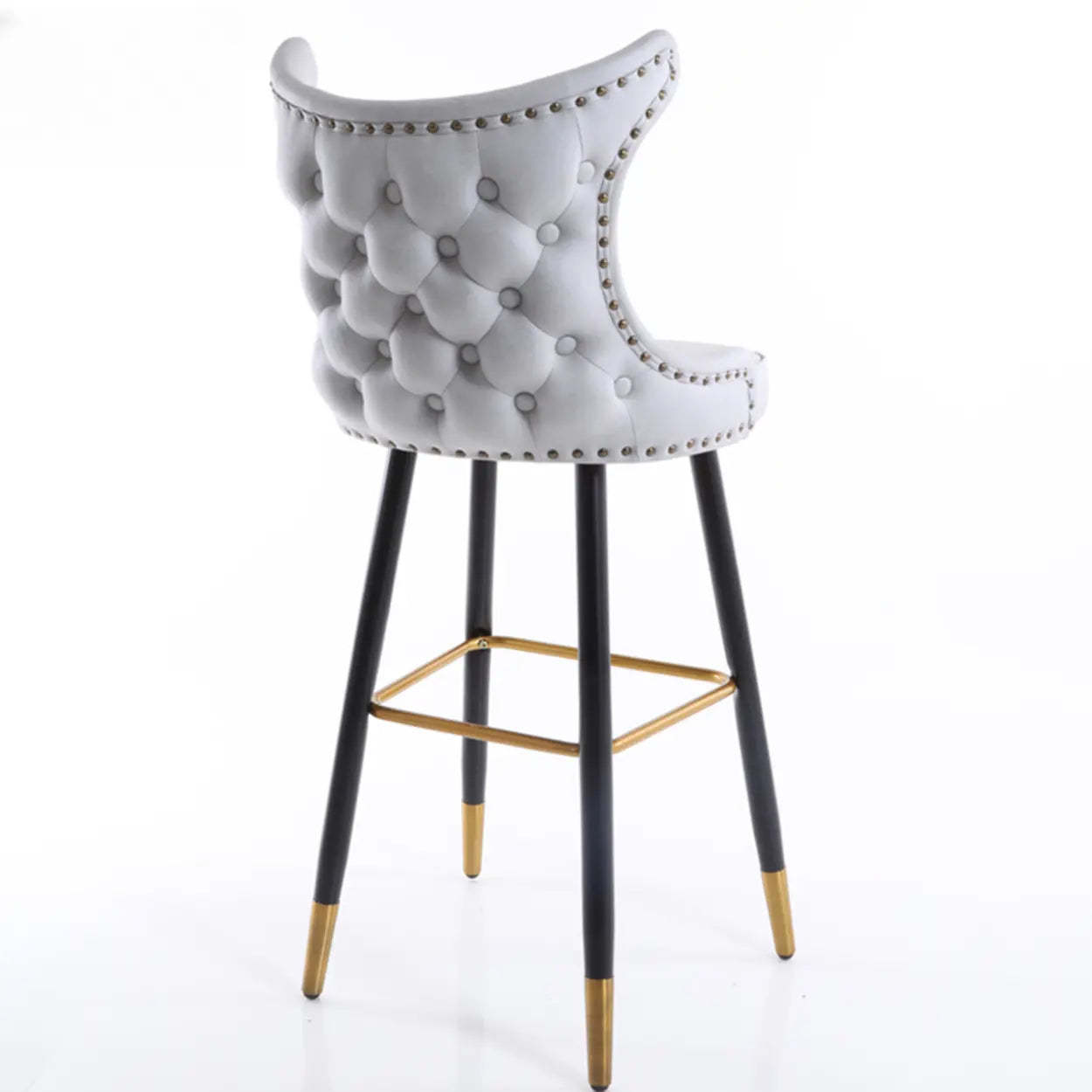 Luxury Orange Tufted Wingback Bar Stool — Dark Orange