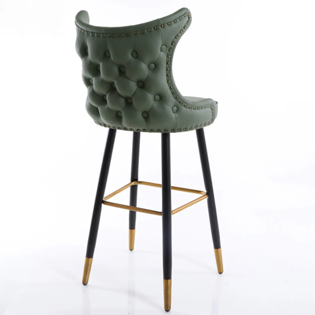 Luxury Orange Tufted Wingback Bar Stool — Gray/White