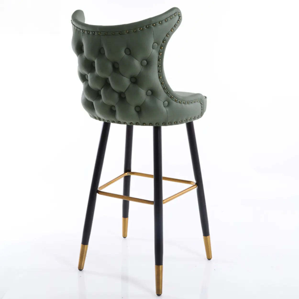 Luxury Orange Tufted Wingback Bar Stool — Gray/White