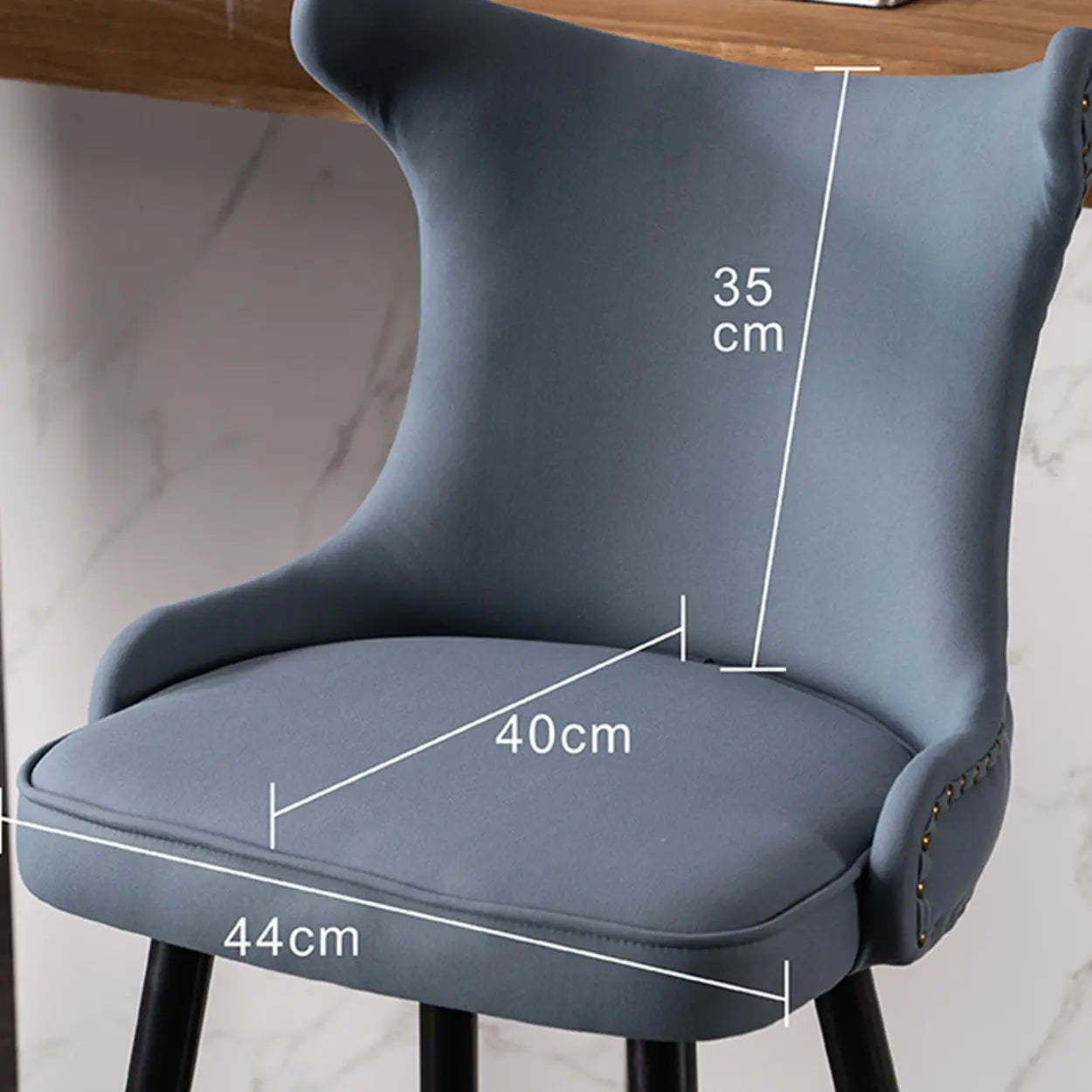 Luxury Orange Tufted Wingback Bar Stool — Grey