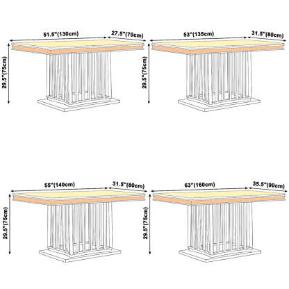 Rectangular White Marble Dining Table