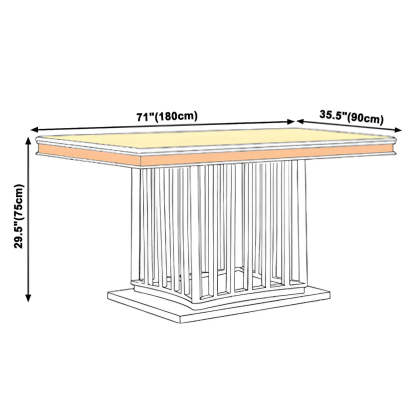 Rectangular White Marble Dining Table