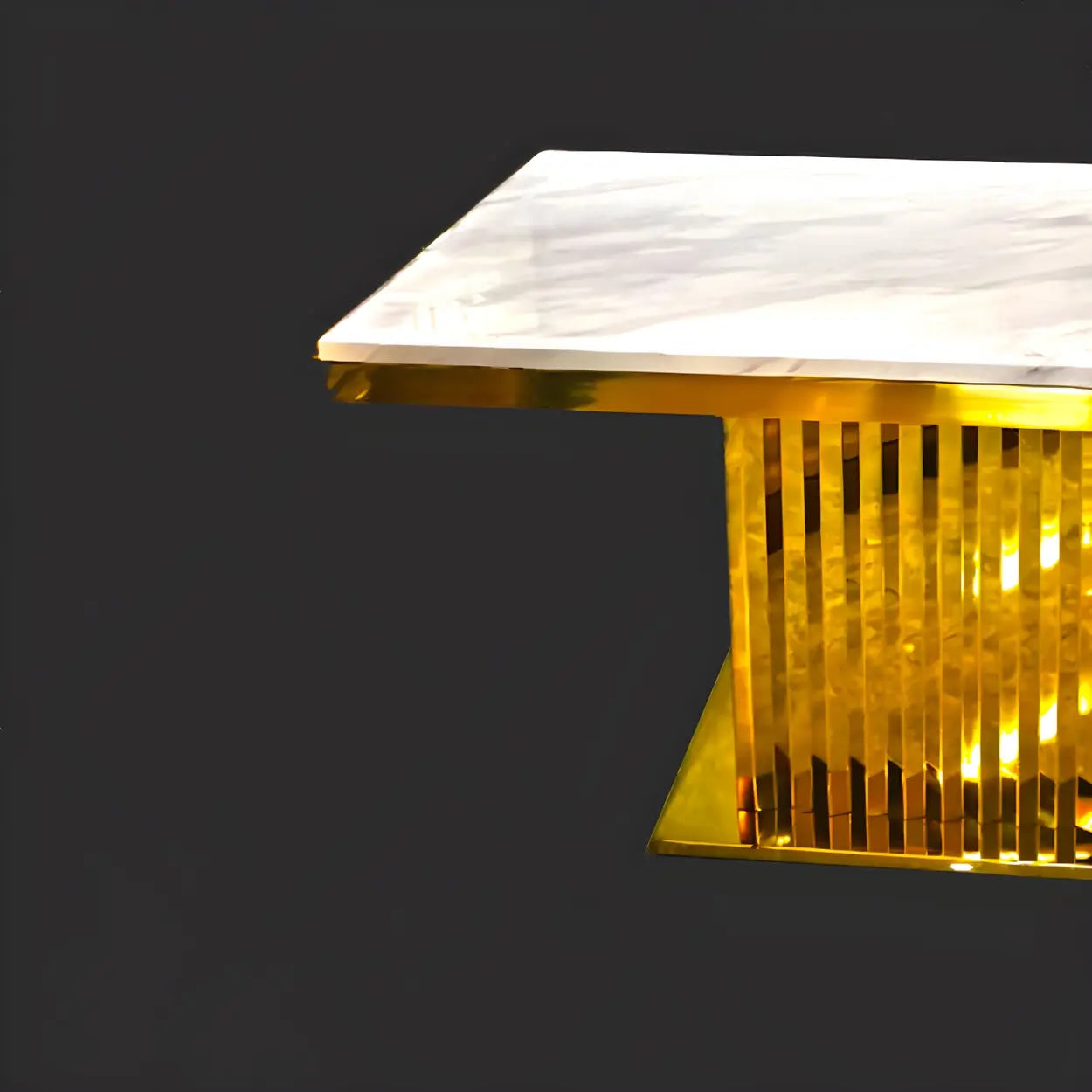 Rectangular White Marble Dining Table