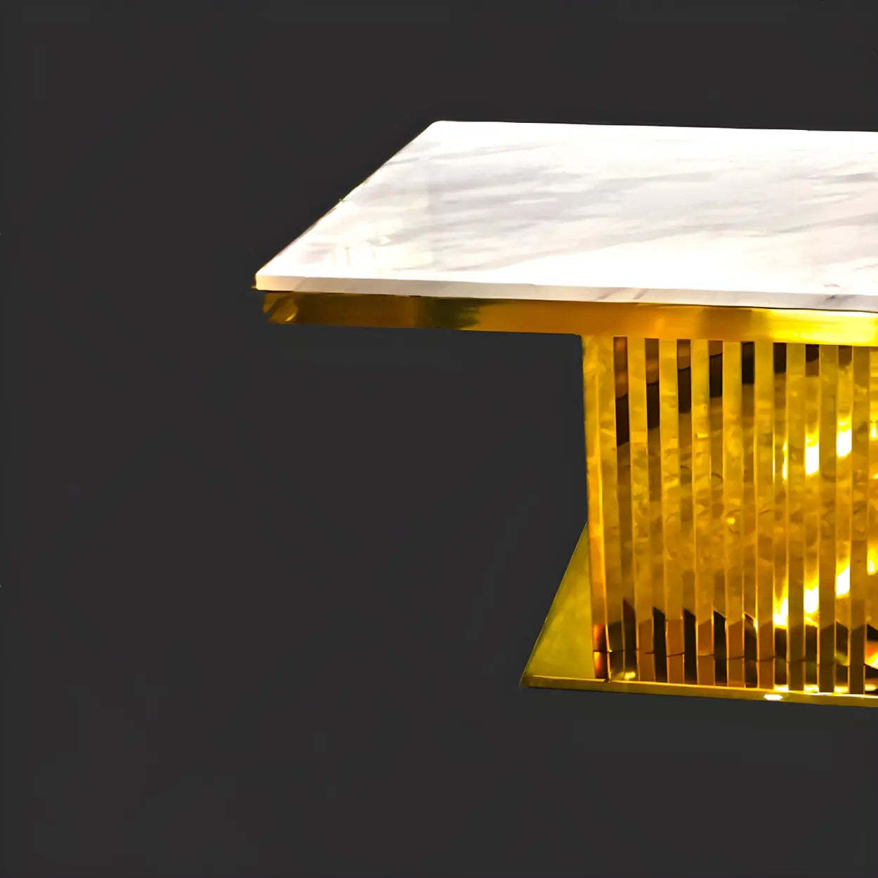 Rectangular White Marble Dining Table