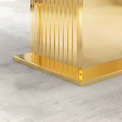 Rectangular White Marble Dining Table