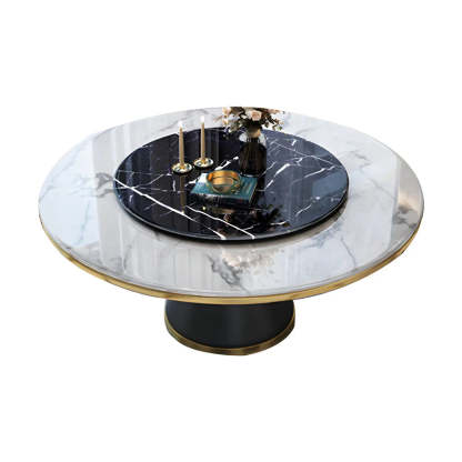 Round Marble Lazy Susan Dining Table