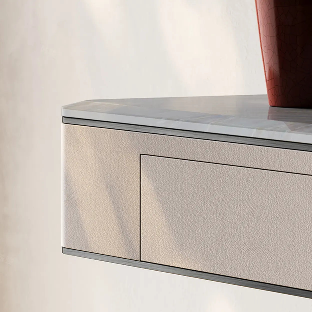 Luxury Stone Abstract Base Beige Console Table