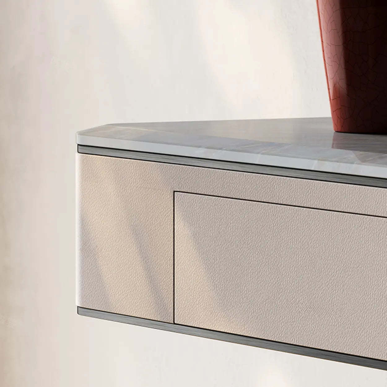 Luxury Stone Abstract Base Beige Console Table