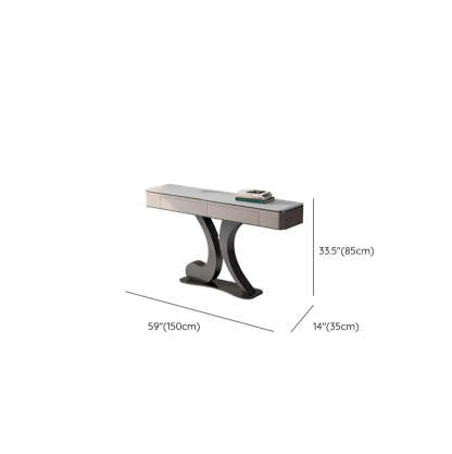 Luxury Stone Abstract Base Beige Console Table