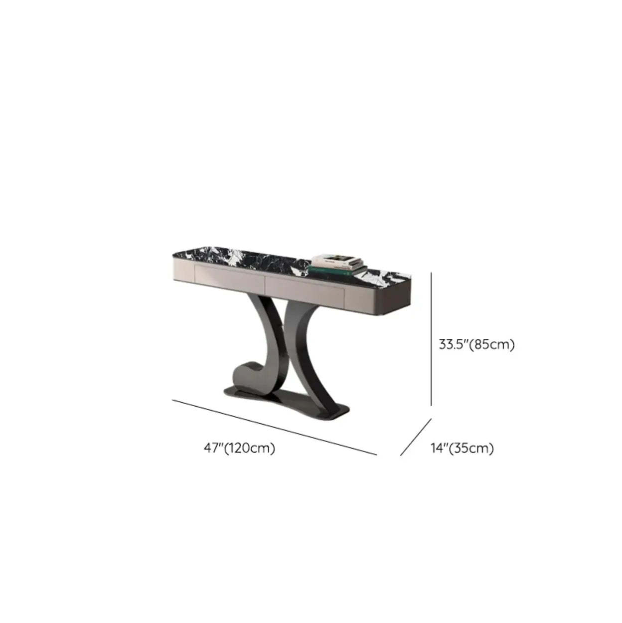 Luxury Stone Abstract Base Beige Console Table