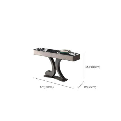 Luxury Stone Abstract Base Beige Console Table
