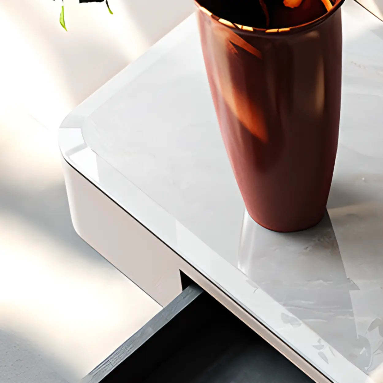 Luxury Stone Abstract Base Beige Console Table