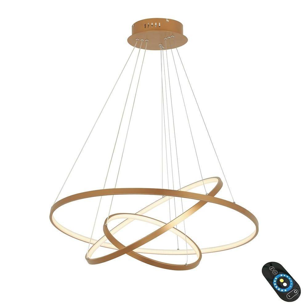 Interweaved 3-Ring Dimmable Antique Chandelier